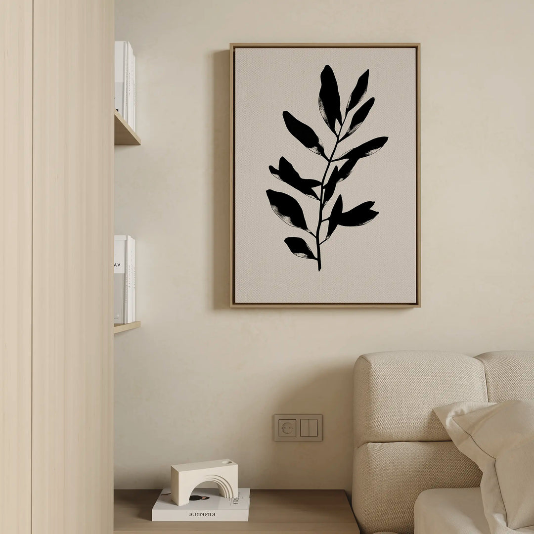 Ebony Leaf Canvas Art