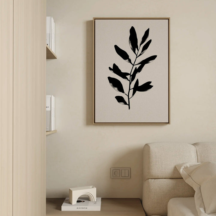 Ebony Leaf Canvas Art