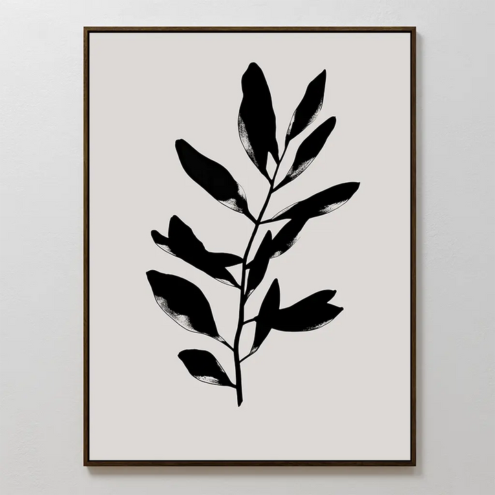 Ebony Leaf Canvas Art