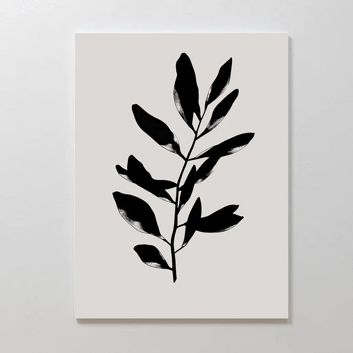Ebony Leaf Canvas Art