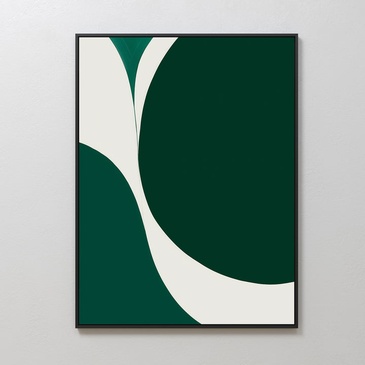 Emerald Overlap Abstract Canvas Art