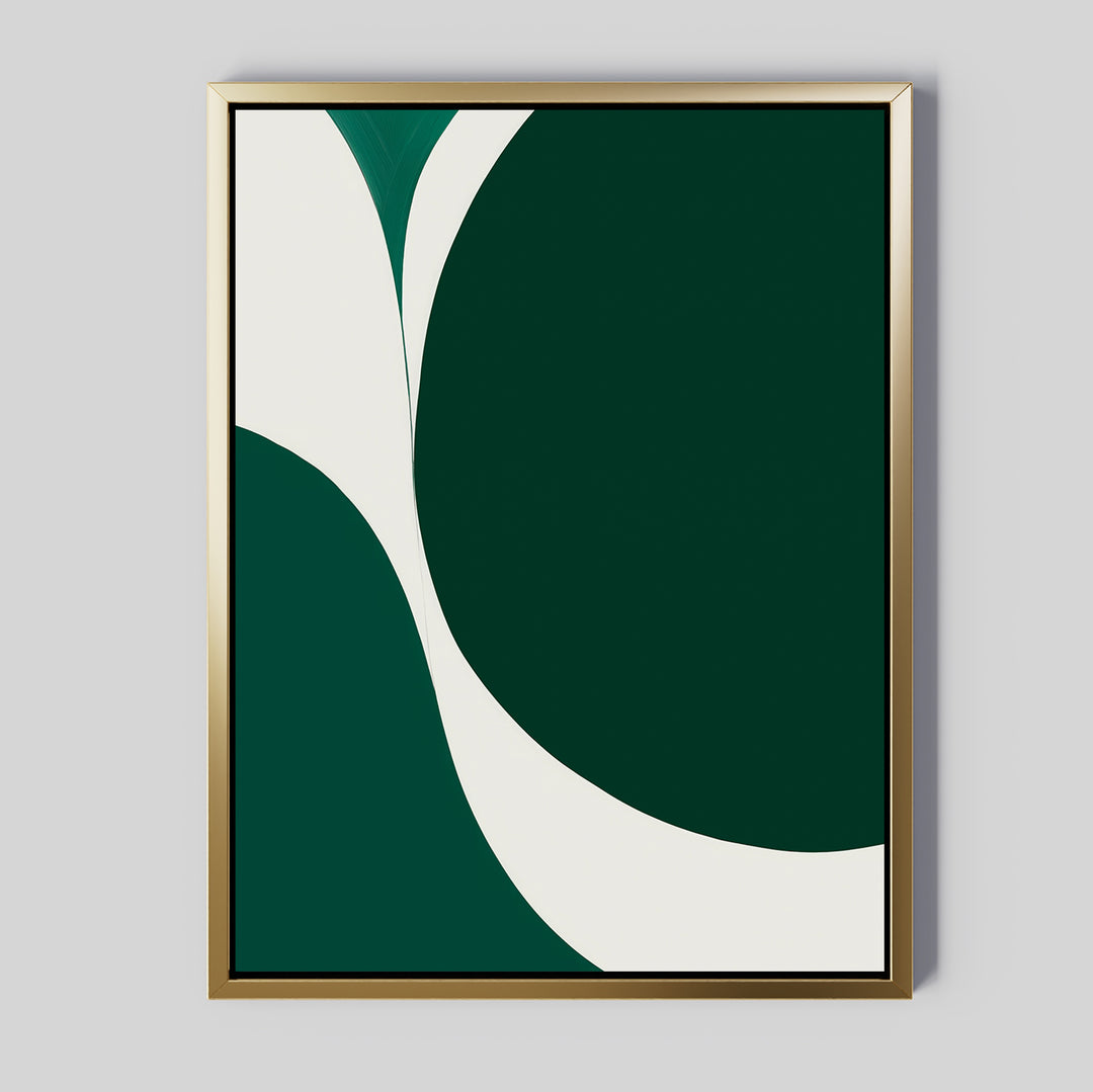 Emerald Overlap Abstract Canvas Art