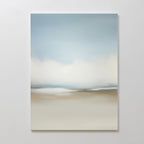 Faded Silence Canvas Art features soft, blurred tones of blue, white, and beige in a minimalist abstract landscape—ideal modern wall decor to bring a calm, serene atmosphere to any room.