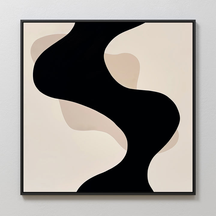 Flowing Noir Abstract Canvas Art