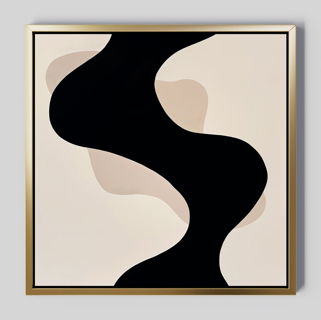 Flowing Noir Abstract Canvas Art