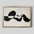 Fluid Forms Abstract Canvas Art features bold black curves on a white background, creating minimalist wall decor with smooth lines and organic shapes—ideal for adding modern style to your space.