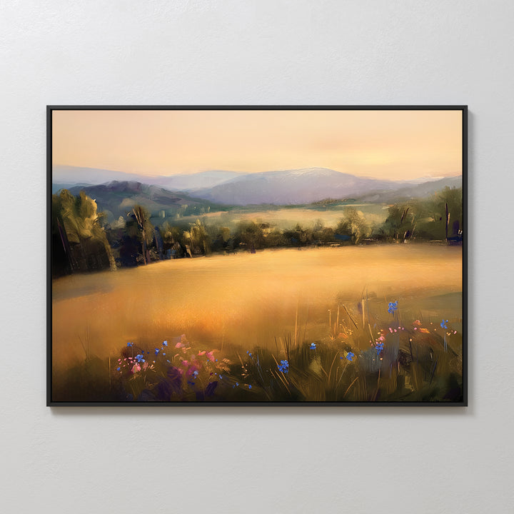 Golden Horizon Abstract Canvas Art