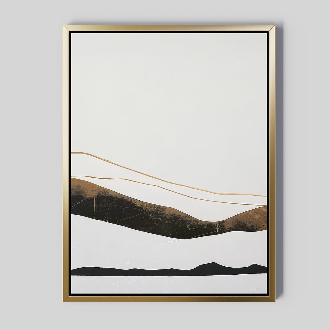 Golden Peaks Abstract Canvas Art