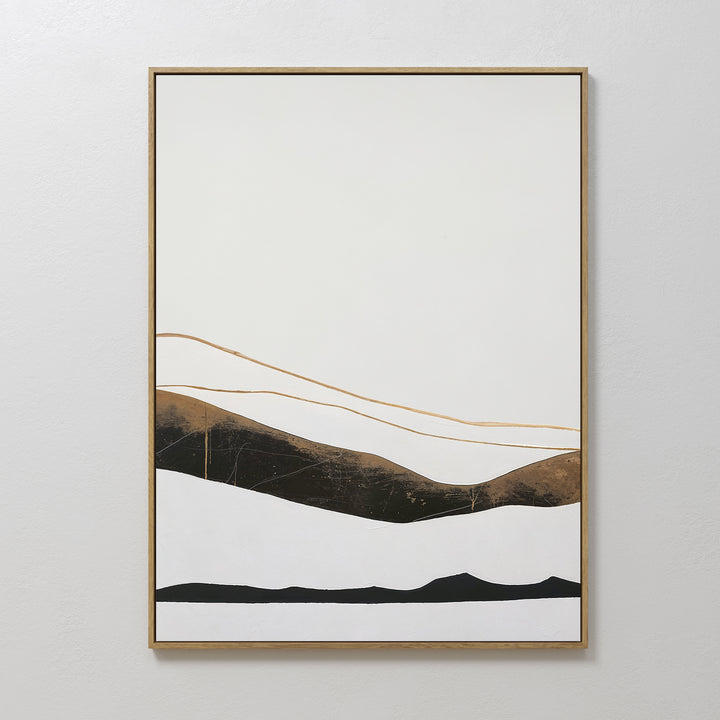 Golden Peaks Abstract Canvas Art