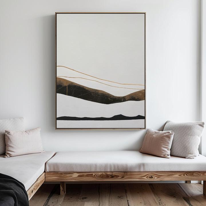 Golden Peaks Abstract Canvas Art