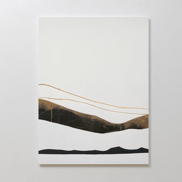 Golden Peaks Abstract Canvas Art