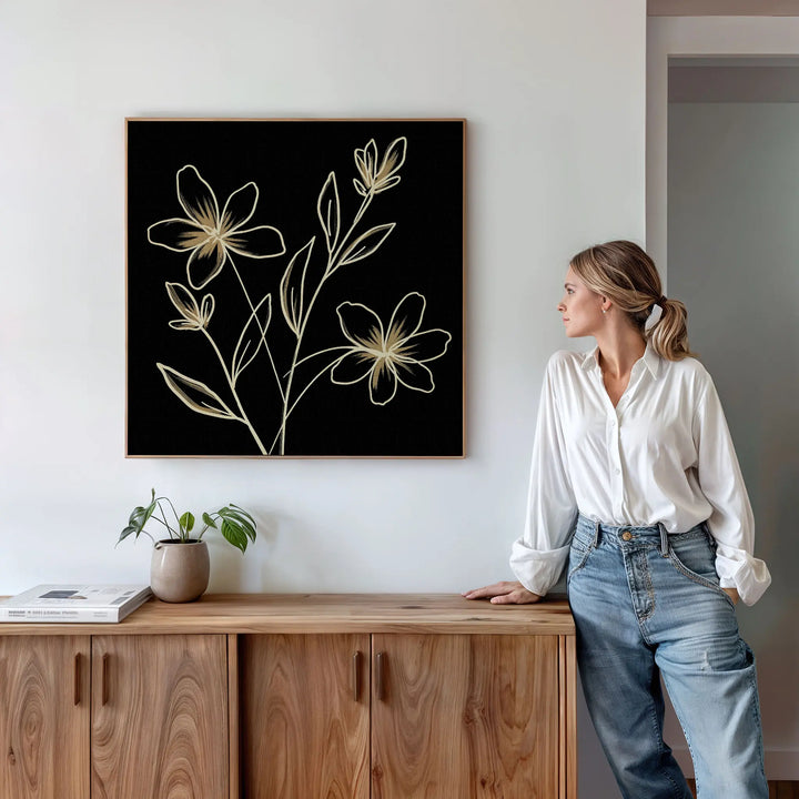 Golden Stems Canvas Art