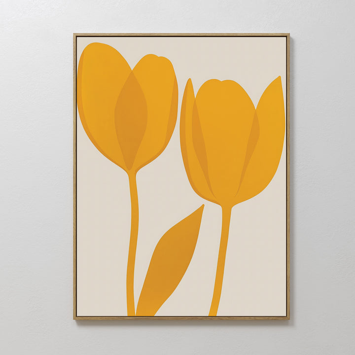 Golden Tulips Abstract Canvas Art