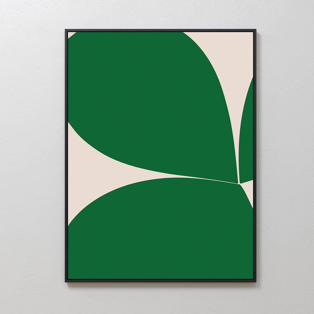 Green Petals Abstract Canvas Art