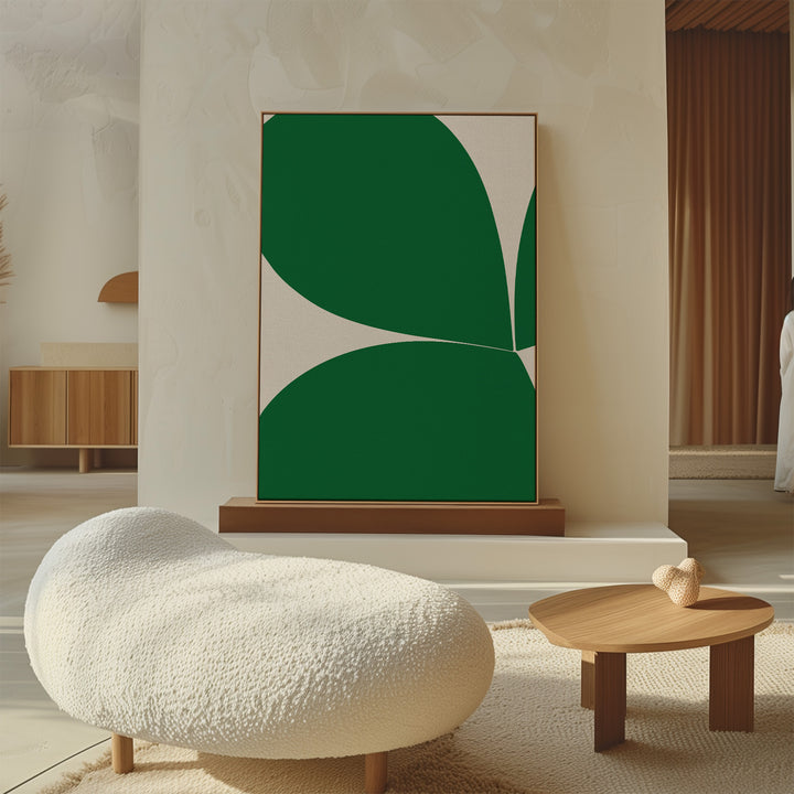 Green Petals Abstract Canvas Art