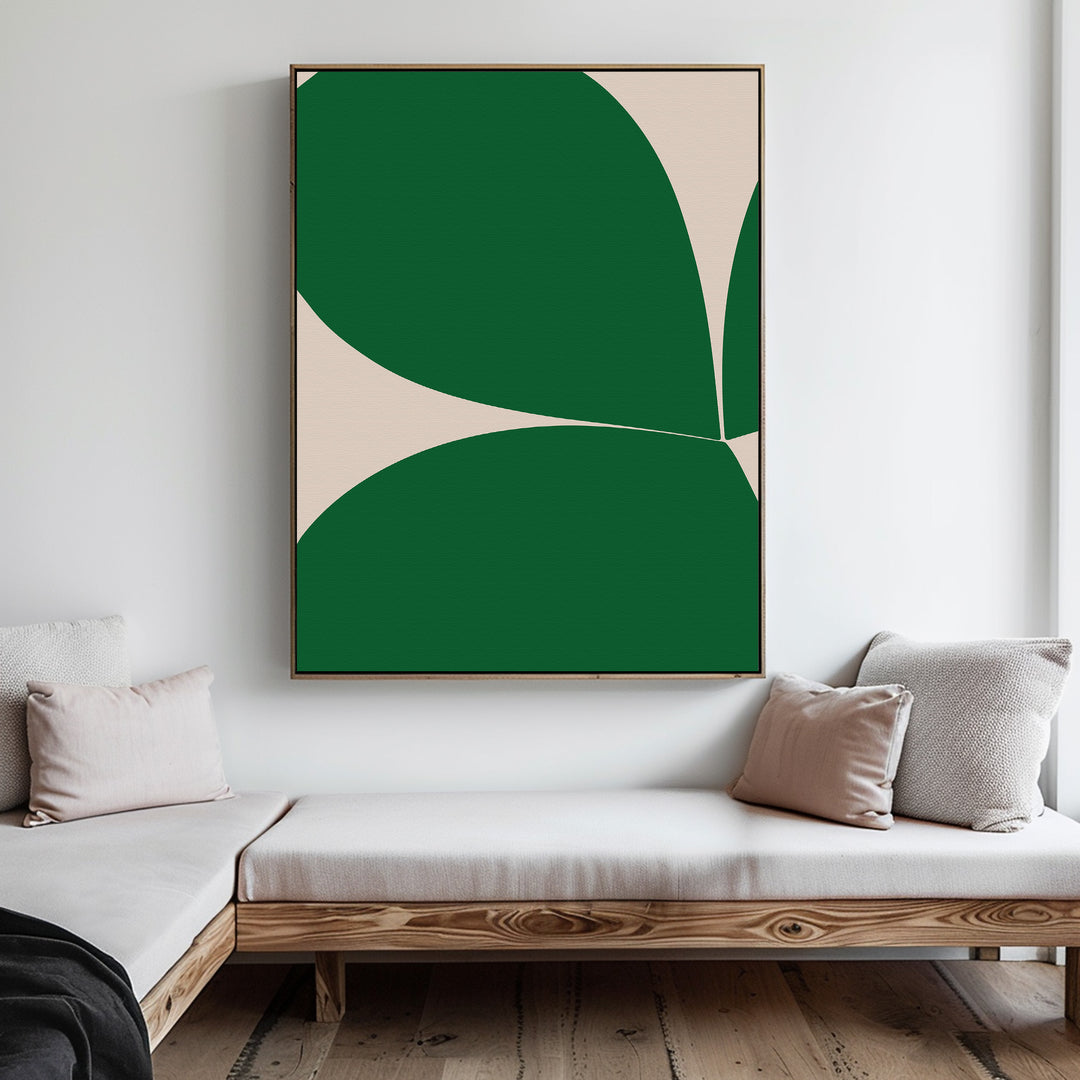 Green Petals Abstract Canvas Art