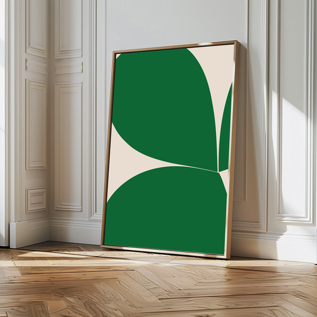 Green Petals Abstract Canvas Art