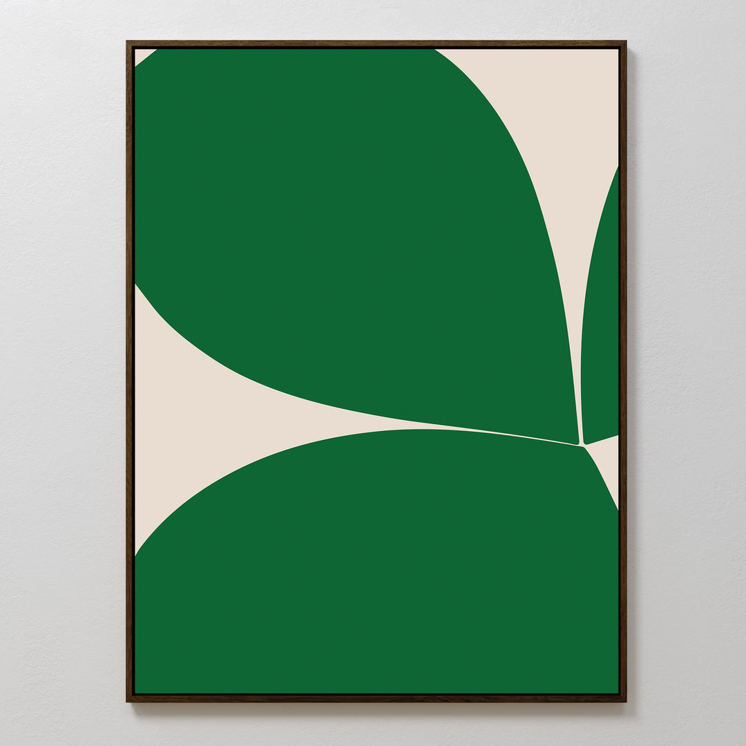 Green Petals Abstract Canvas Art