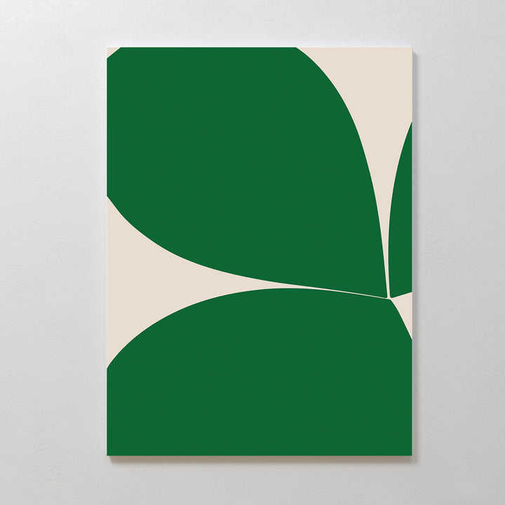 Green Petals Abstract Canvas Art