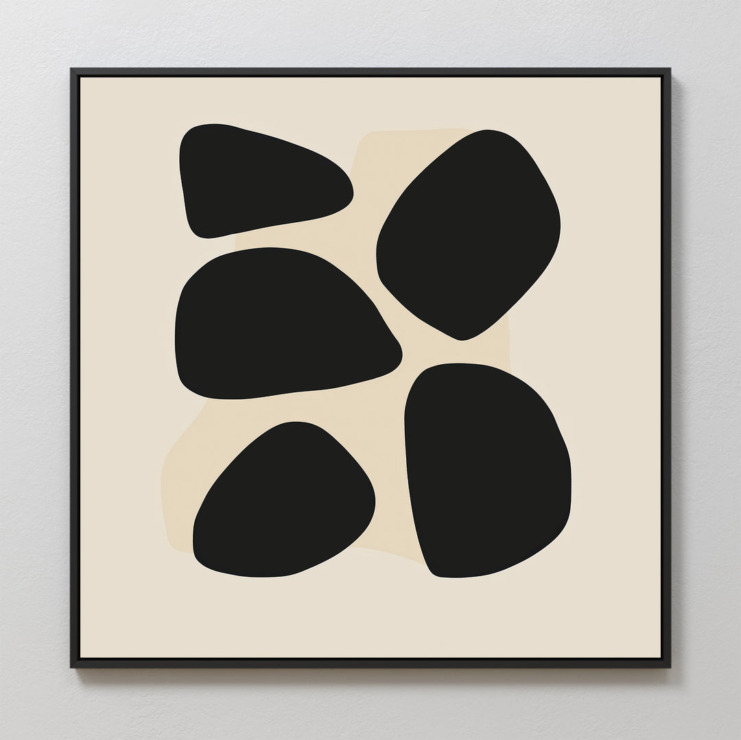 Black Pebbles Canvas Art