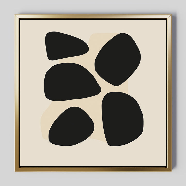 Black Pebbles Canvas Art