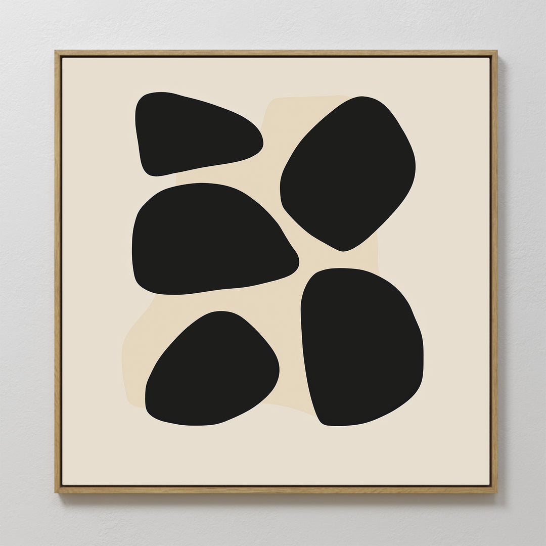 Black Pebbles Canvas Art