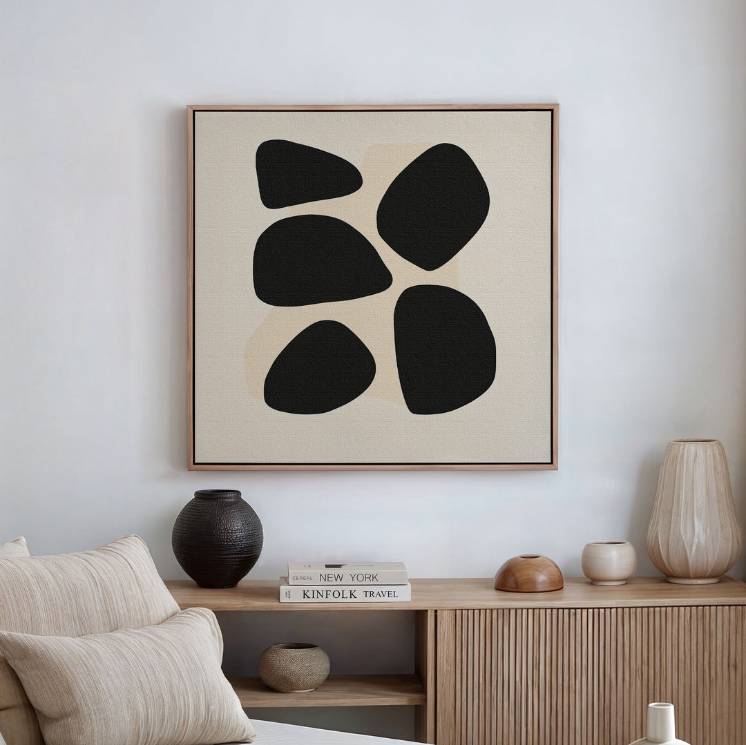 Black Pebbles Canvas Art