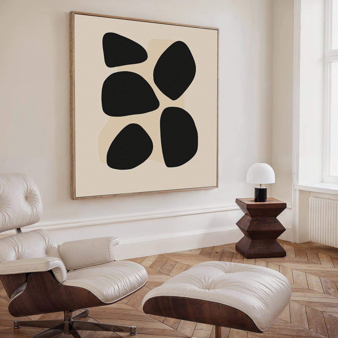 Black Pebbles Canvas Art