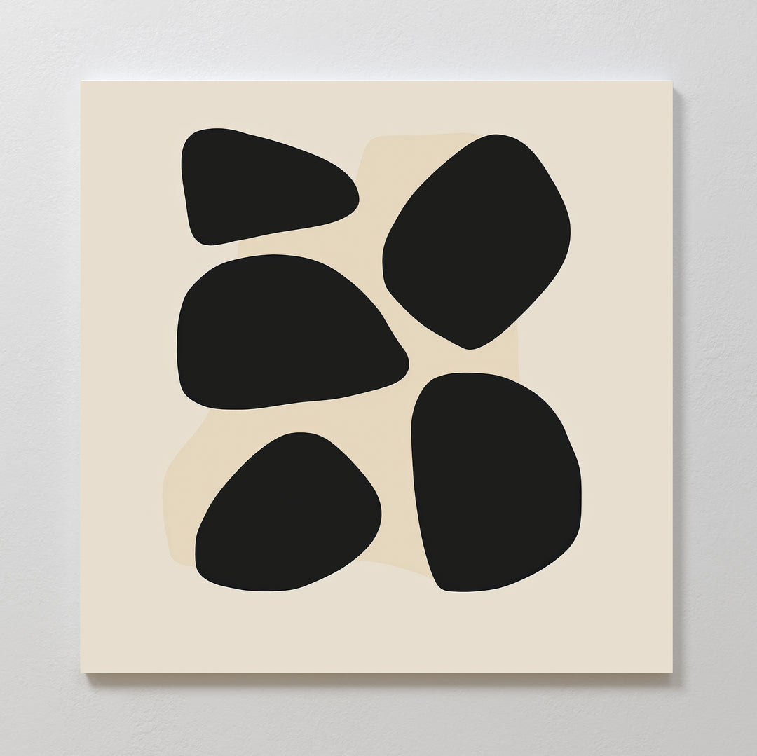 Black Pebbles Canvas Art