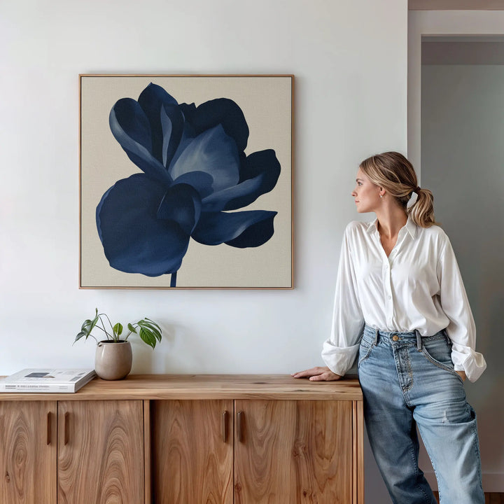 Midnight Bloom Canvas Art – Square