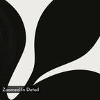 Midnight Botanist Canvas Art features abstract black and white botanical shapes with a grainy texture and “Zoomed-In Detail” text in the lower left—an ideal bold wall art print for minimalist interiors.