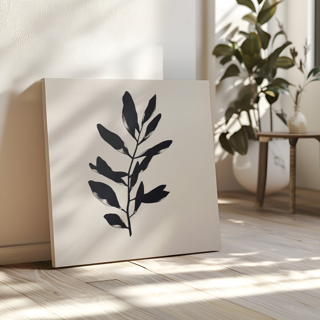 Midnight Leaf Canvas Art