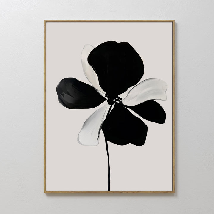 Monochrome Flora Abstract Canvas Art