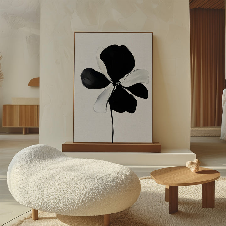 Monochrome Flora Abstract Canvas Art