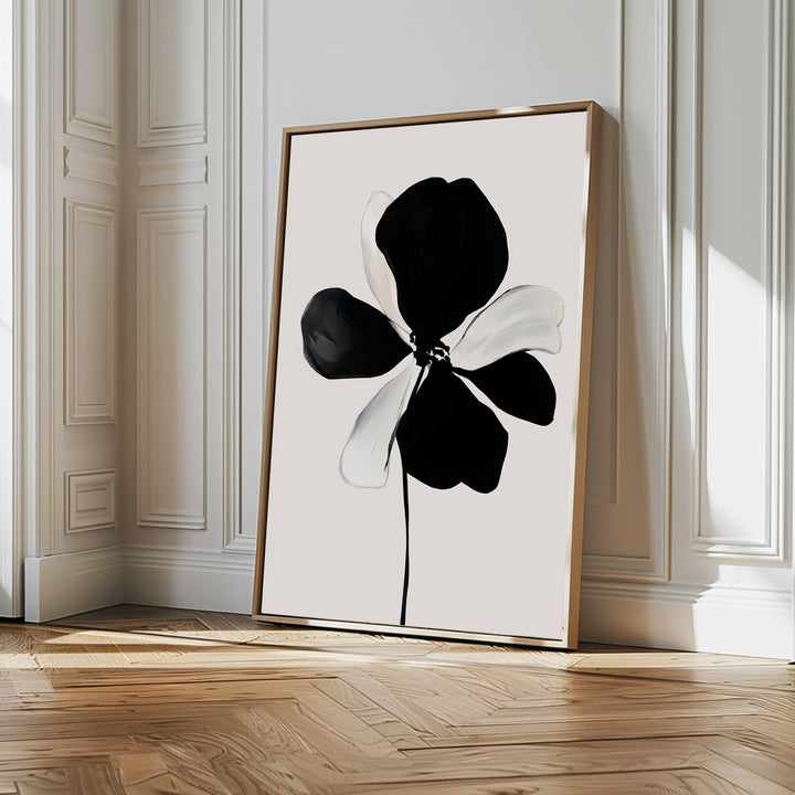 Monochrome Flora Abstract Canvas Art