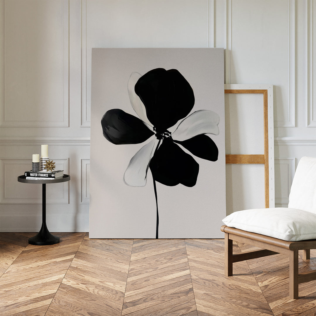 Monochrome Flora Abstract Canvas Art