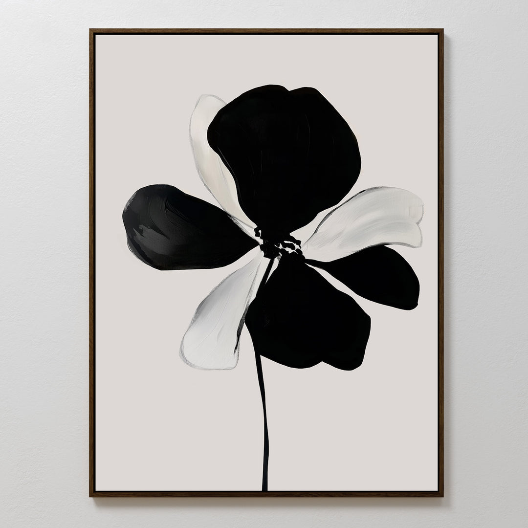 Monochrome Flora Abstract Canvas Art