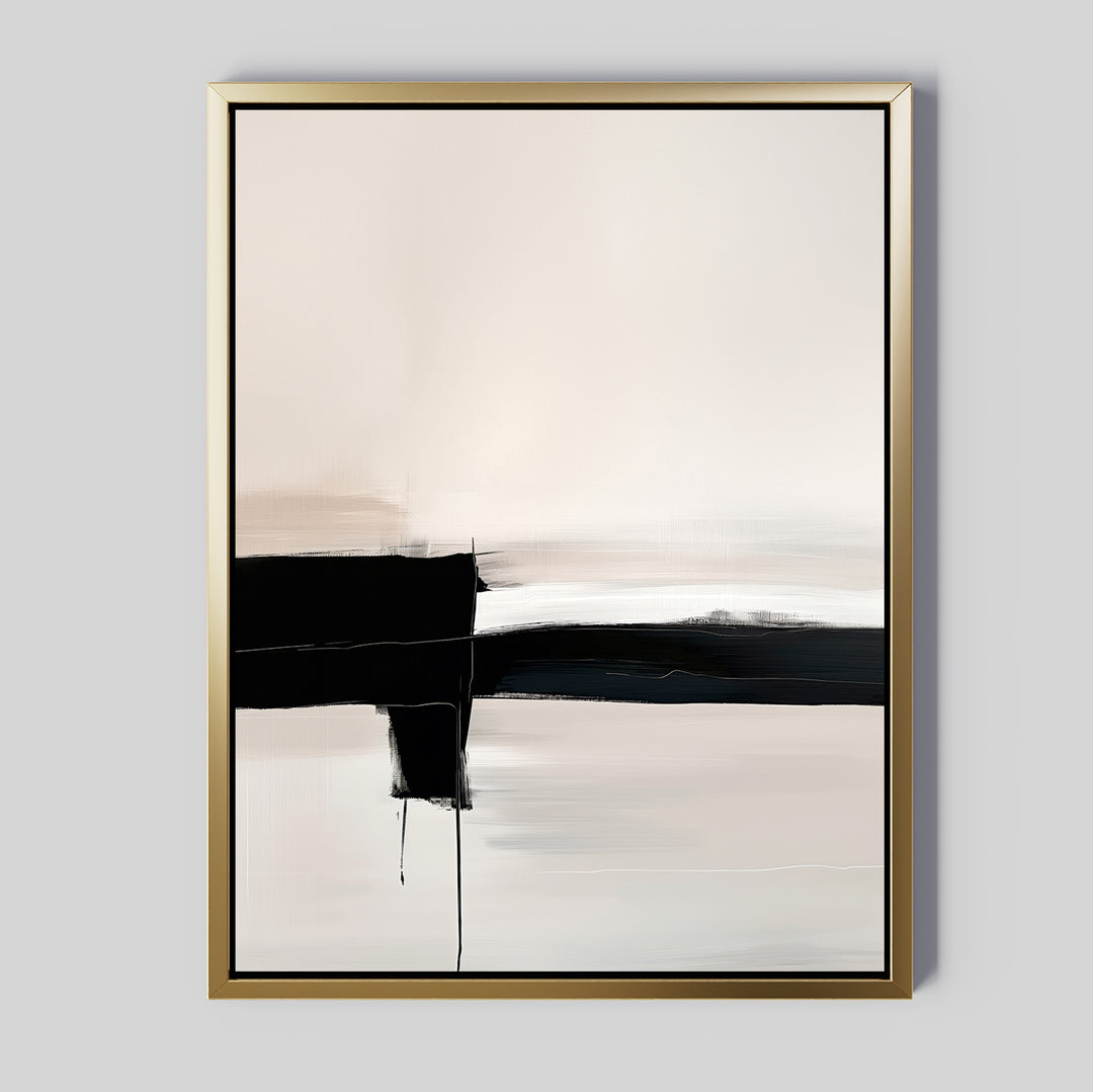 Monochrome Horizon Abstract Canvas Art