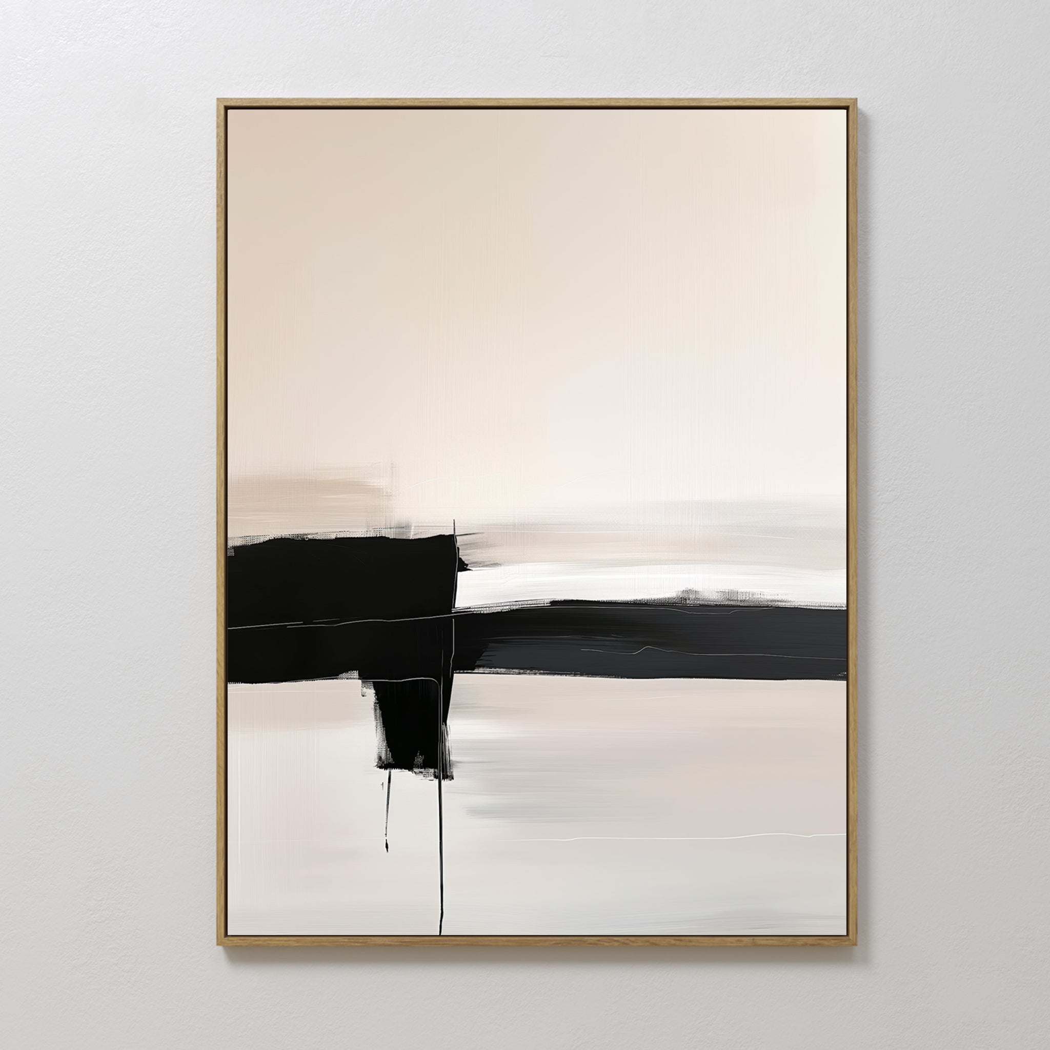 Monochrome Horizon Abstract Canvas Art – Nordic Park