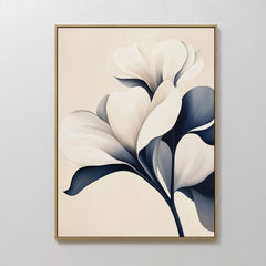 Vertical — Navy Magnolia Canvas Art