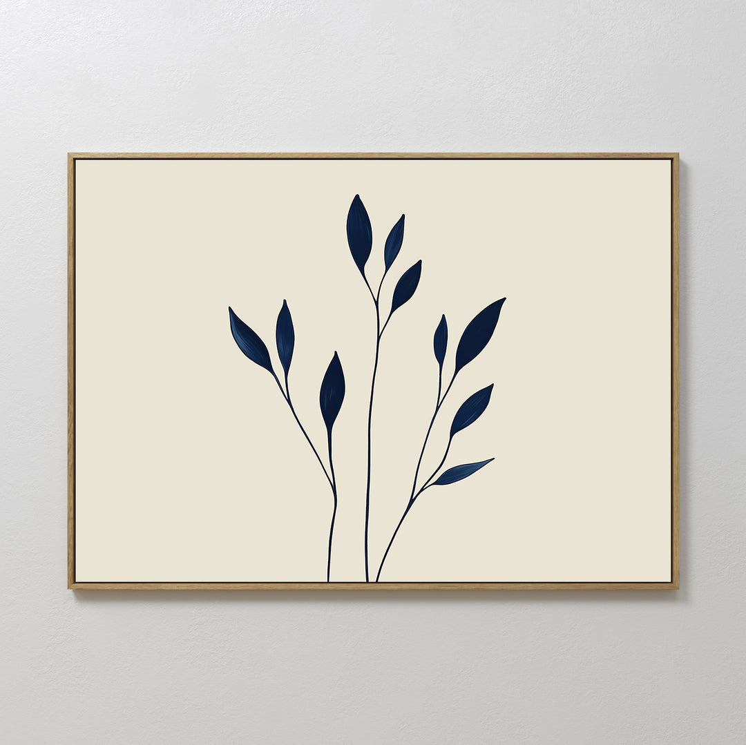 Navy Stem Canvas Art