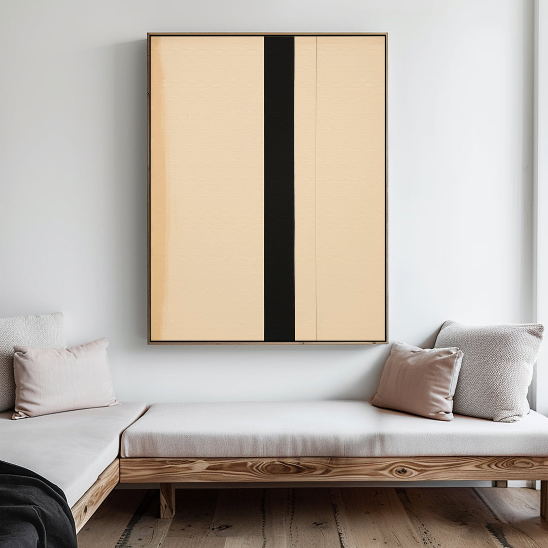 Neutral Contrast Abstract Canvas Art