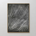 Echoes in Chalk Abstract Canvas Art features bold white loops and scribbles on a dark background, creating a messy yet modern design—ideal minimalist wall décor for contemporary spaces.