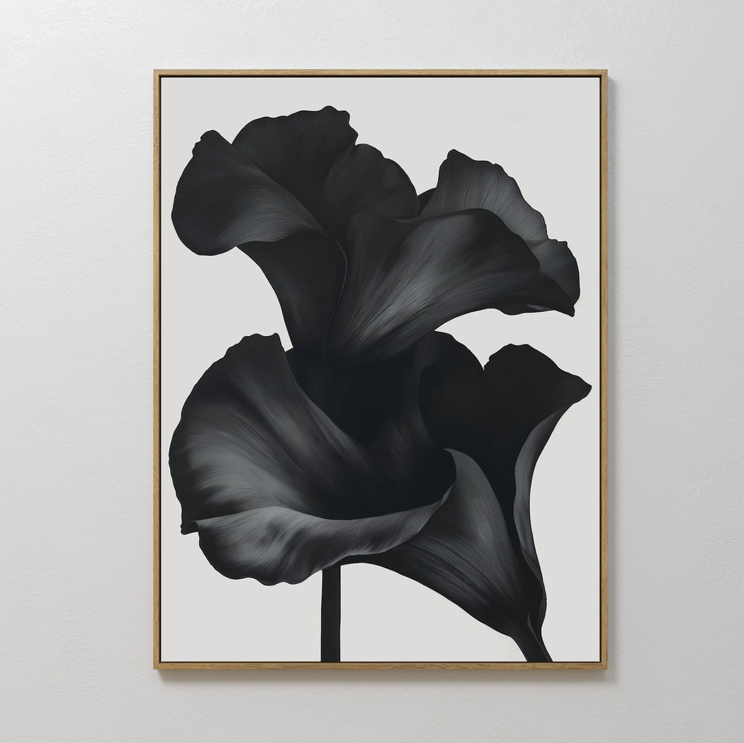 Noir Bloom Abstract Canvas Art