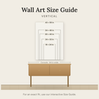 Wall art size guide — vertical sizes shown to scale