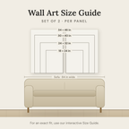 Wall art size guide — set of 2 sizes shown to scale