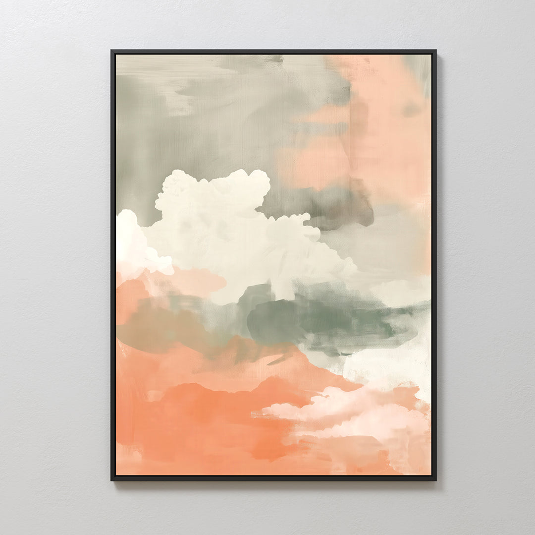 Peach Horizon Abstract Canvas Art