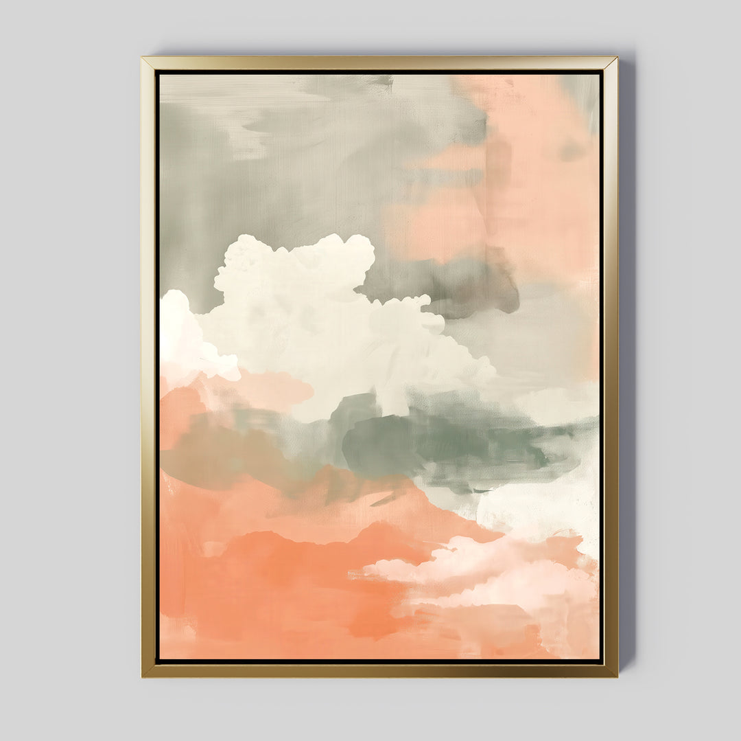 Peach Horizon Abstract Canvas Art