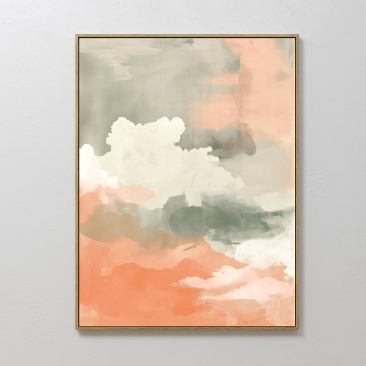 Peach Horizon Abstract Canvas Art