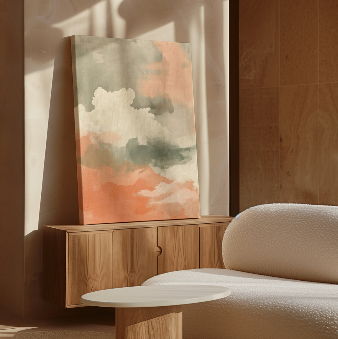 Peach Horizon Abstract Canvas Art